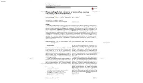 Metamodelling of wheel–rail normal contact in railway crossings with elasto‑plastic material behaviour